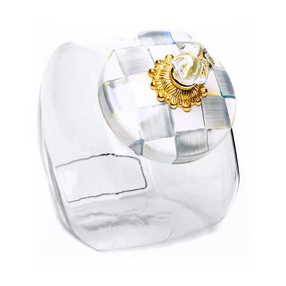 MacKenzie-Childs Sterling Check Cookie Jar 1 MacKenzie-Childs Sterling Check Cookie Jar