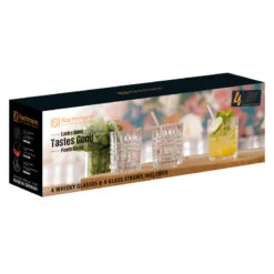 Nachtmann Tastes Good Whisky Tumblers Set With Straws, Set Of 9 -Kitchenware Discount Store 103145 nachtmann 1