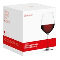 Spiegelau Salute Burgundy Wine Glasses, Set Of 4 -Kitchenware Discount Store 4720170 packaging