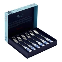 Spode Blue Italian Pastry Forks Set Of 6