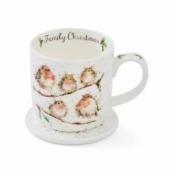 Royal Worcester Wrendale Designs Family Christmas Mug & Coaster Set (Birds) -Kitchenware Discount Store 749151608092 altview1 96803b8e fa67 4339 8c63 f8205b6e9a8f