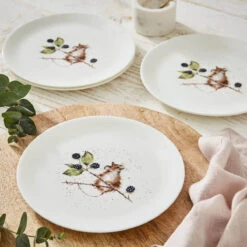 Royal Worcester Wrendale Designs Coupe Plate (Mouse) Set Of 4