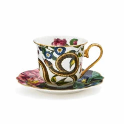 Spode Creatures Of Curiosity Teacup & Saucer - Fluted (Snake/Black) -Kitchenware Discount Store 749151758018 main