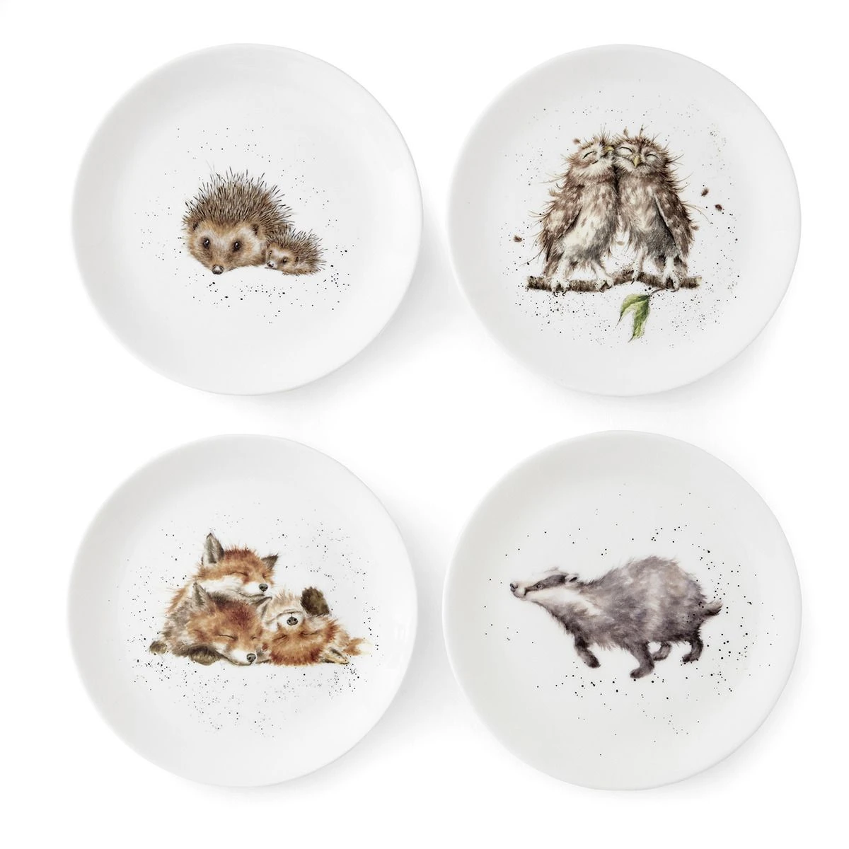 Royal Worcester Wrendale Designs Coupe Side Plate (Badger, Hedgehog, Fox, Owl) Set Of 4 2 Royal Worcester Wrendale Designs Coupe Side Plate (Badger, Hedgehog, Fox, Owl) Set Of 4 - Image 2