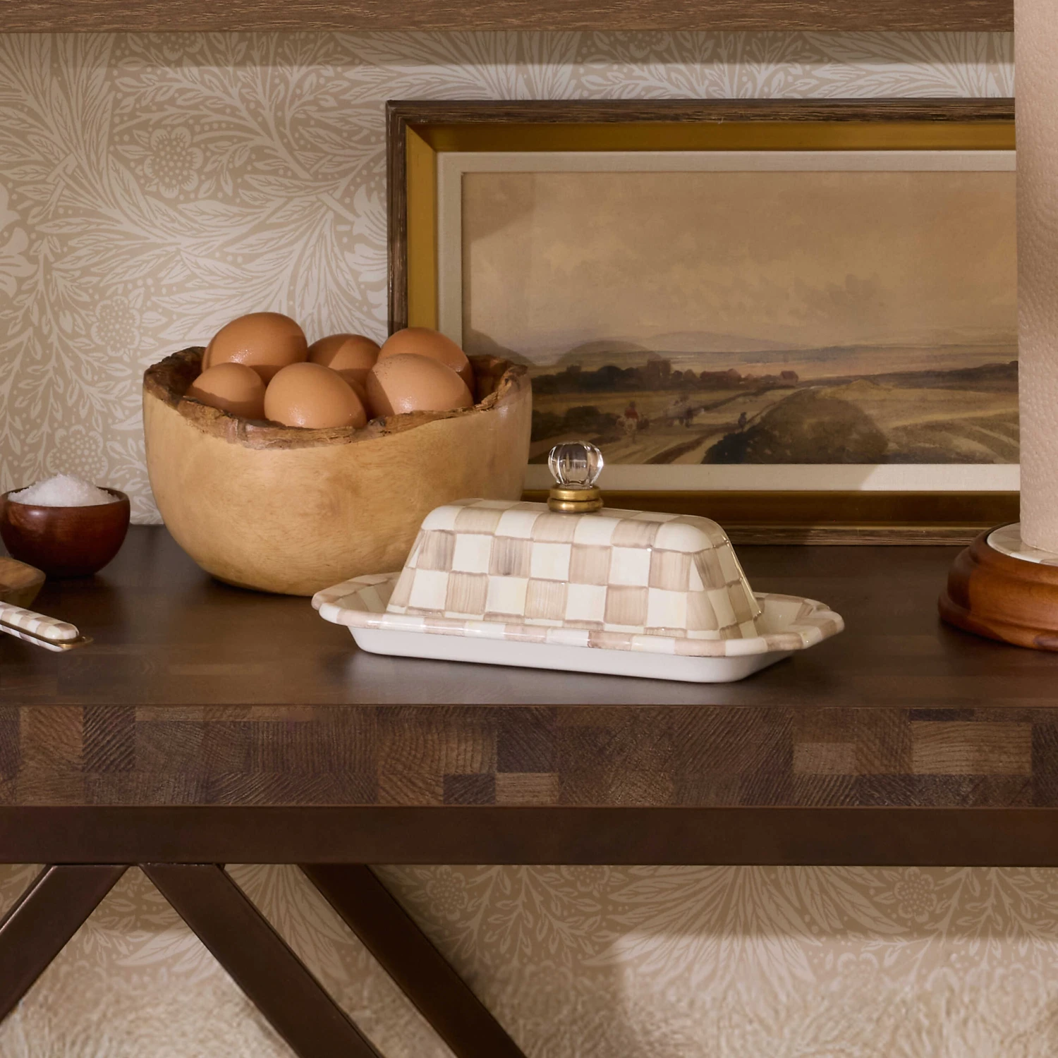 MacKenzie-Childs Mocha Check Butter Box 2 MacKenzie-Childs Mocha Check Butter Box - Image 2