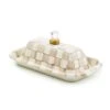 MacKenzie-Childs Mocha Check Butter Box