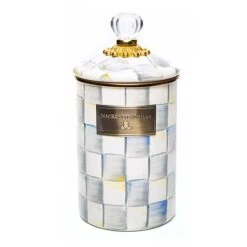 MacKenzie-Childs Sterling Check Enamel Canister - Large