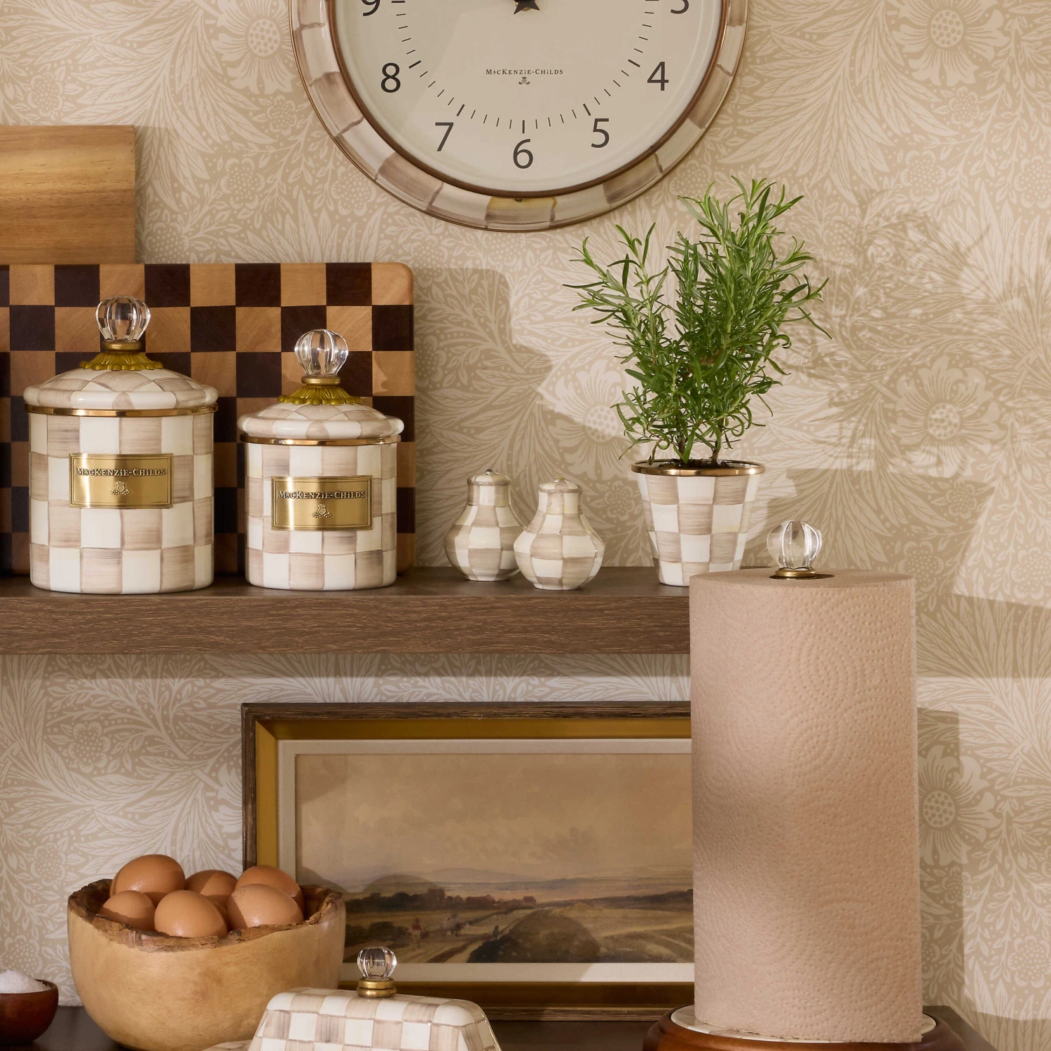 MacKenzie-Childs Mocha Check Lidded Sugar Bowl 2 MacKenzie-Childs Mocha Check Lidded Sugar Bowl - Image 2