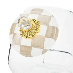 MacKenzie-Childs Mocha Check Cookie Jar With Lid -Kitchenware Discount Store 89235 840 alt1