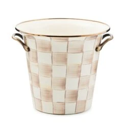 MacKenzie-Childs Mocha Check Wine Cooler