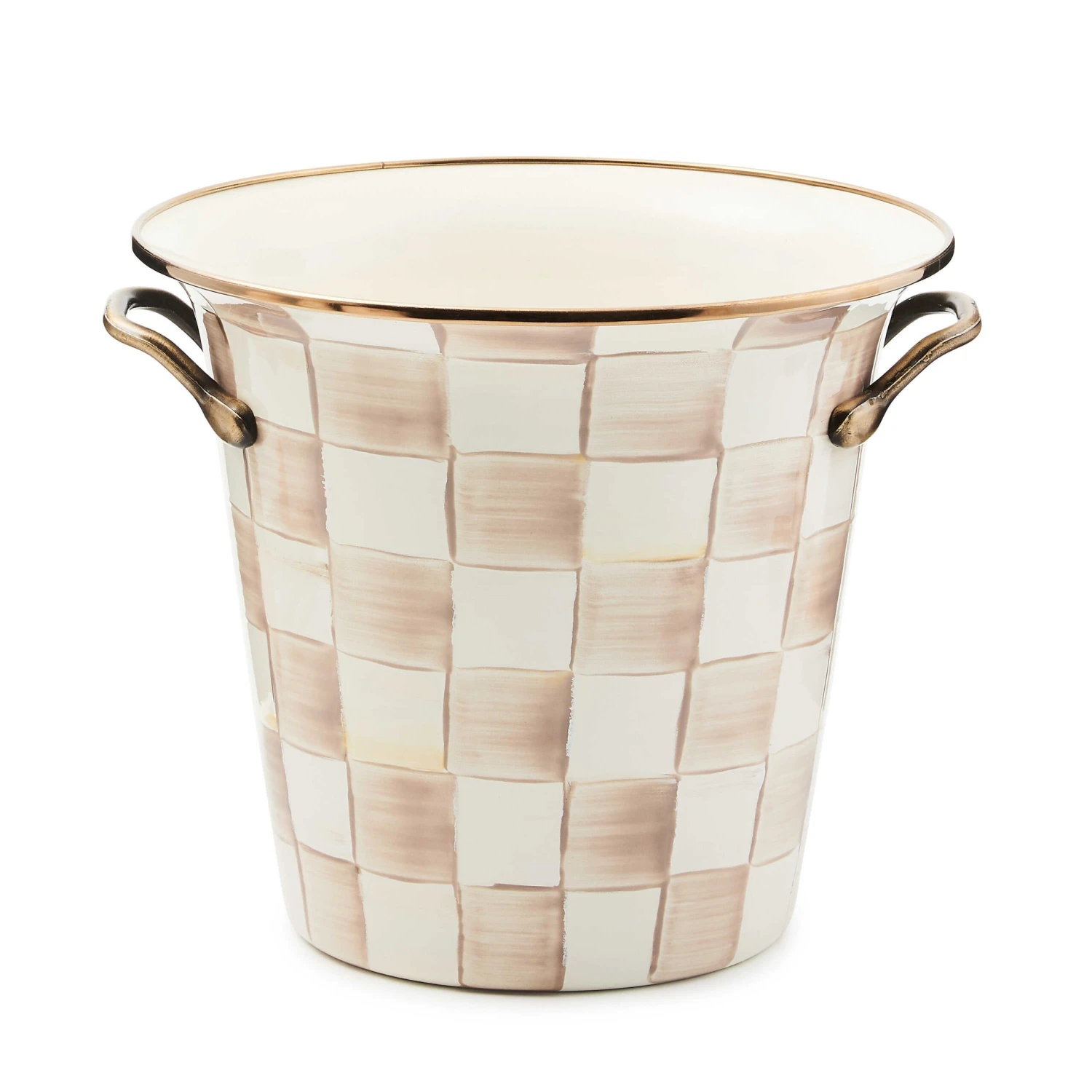 MacKenzie-Childs Mocha Check Wine Cooler 1 MacKenzie-Childs Mocha Check Wine Cooler