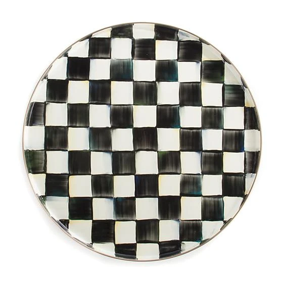 Mackenzie-Childs Courtly Check Enamel Round Tray 1 Mackenzie-Childs Courtly Check Enamel Round Tray