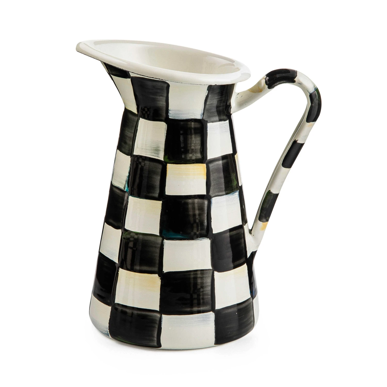 MacKenzie-Childs Courtly Check Enamel Practical Pitcher - Small 1 MacKenzie-Childs Courtly Check Enamel Practical Pitcher - Small