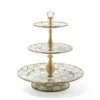 MacKenzie-Childs Sterling Check Enamel Three Tier Sweet Stand