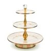MacKenzie-Childs Rosy Check Three Tier Sweet Stand
