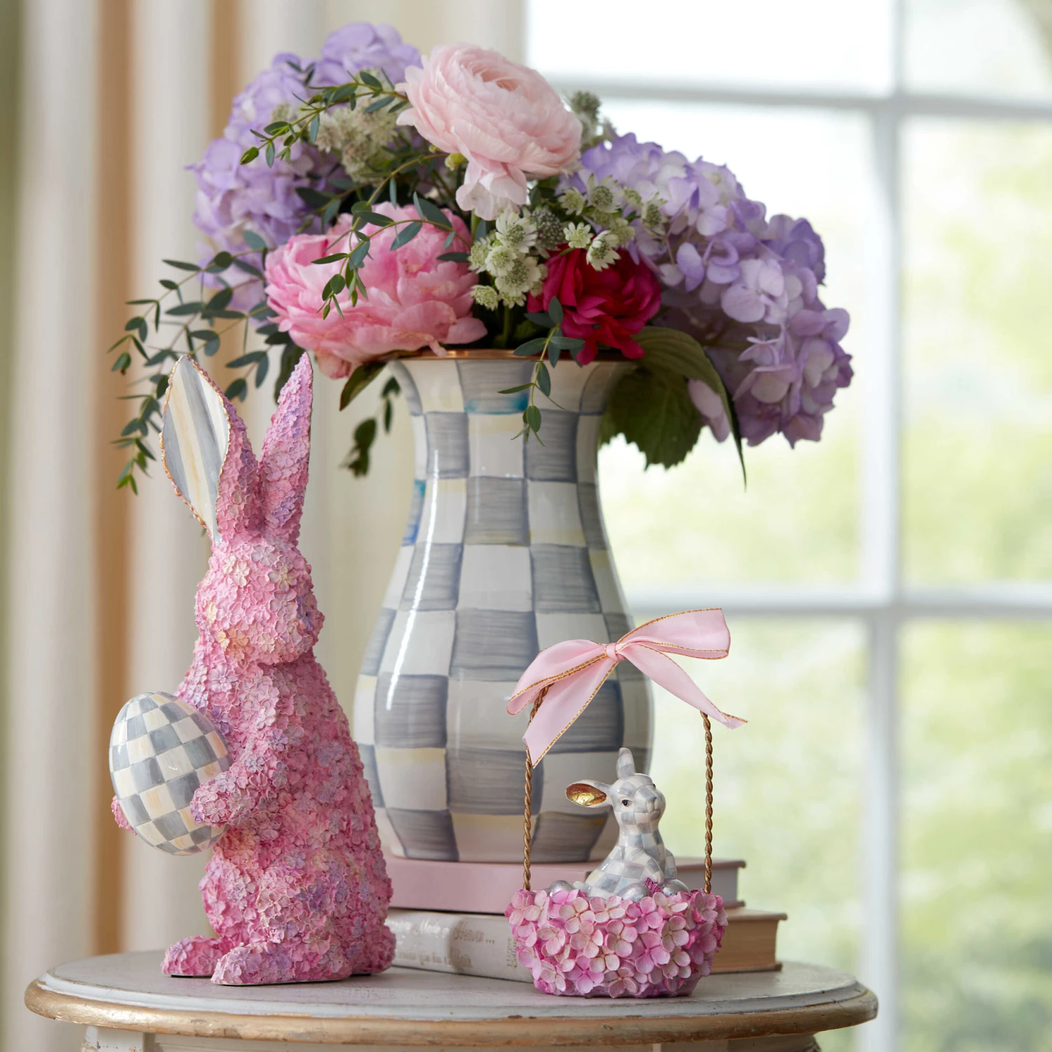 MacKenzie-Childs Sterling Check Enamel Tall Vase 2 MacKenzie-Childs Sterling Check Enamel Tall Vase - Image 2