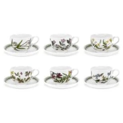 Portmeirion Botanic Garden Teacup And Saucer (Traditional) Set Of 6