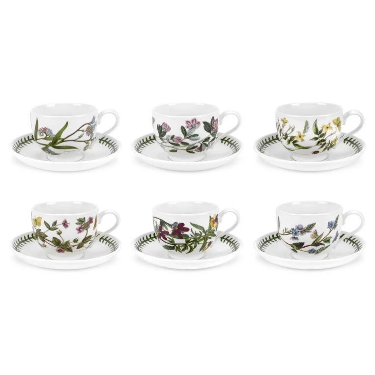 Portmeirion Botanic Garden Teacup And Saucer (Traditional) Set Of 6 1 Portmeirion Botanic Garden Teacup And Saucer (Traditional) Set Of 6
