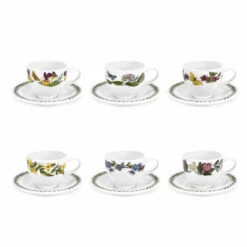 Portmeirion Botanic Garden Espresso Cup And Saucer Set Of 6