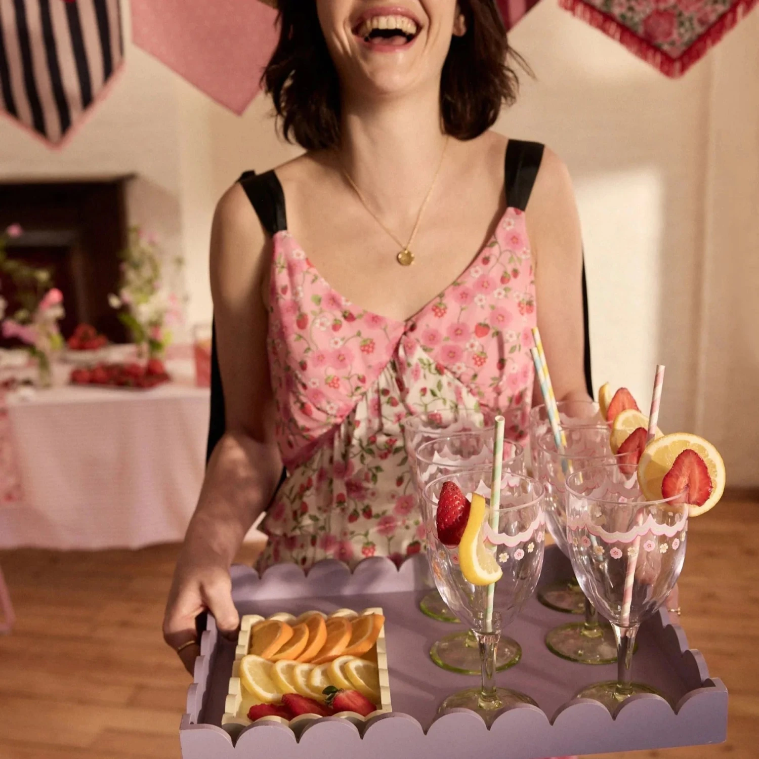 Cath Kidston Strawberry Picnic Wine Glass 2 Cath Kidston Strawberry Picnic Wine Glass - Image 2