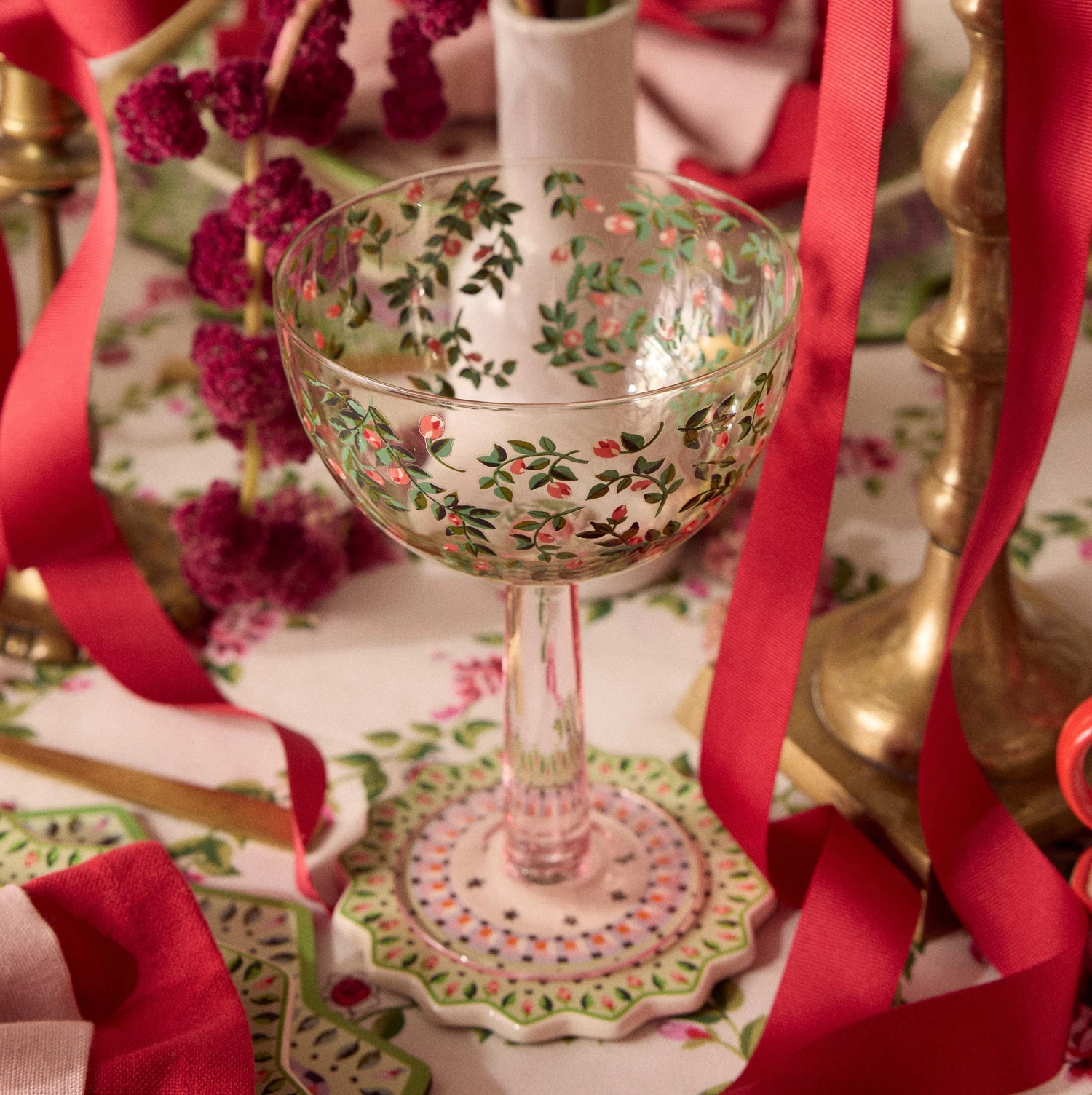 Cath Kidston Dolly Rose Champagne Coupes, Set Of 2 2 Cath Kidston Dolly Rose Champagne Coupes, Set Of 2 - Image 2