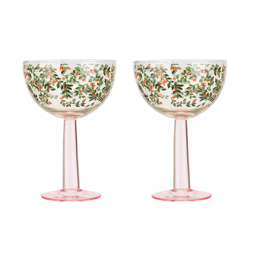 Cath Kidston Dolly Rose Champagne Coupes, Set Of 2 1 Cath Kidston Dolly Rose Champagne Coupes, Set Of 2