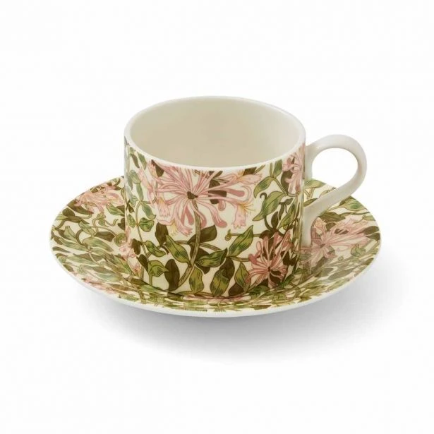 Spode Morris & Co Teacup & Saucer - Honeysuckle 1 Spode Morris & Co Teacup & Saucer - Honeysuckle