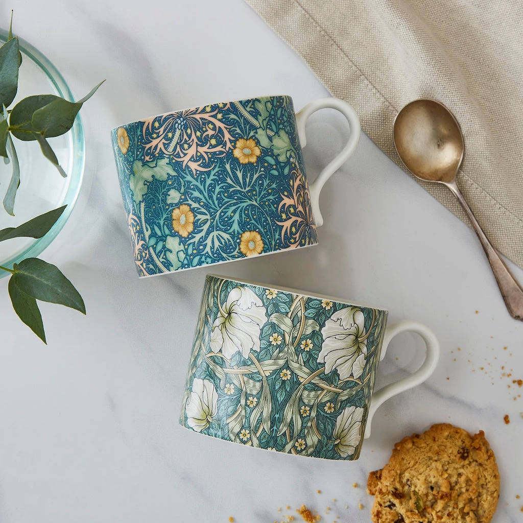 Spode Morris & Co Mugs - Seaweed & Pimpernel, Set Of 2 2 Spode Morris & Co Mugs - Seaweed & Pimpernel, Set Of 2 - Image 2