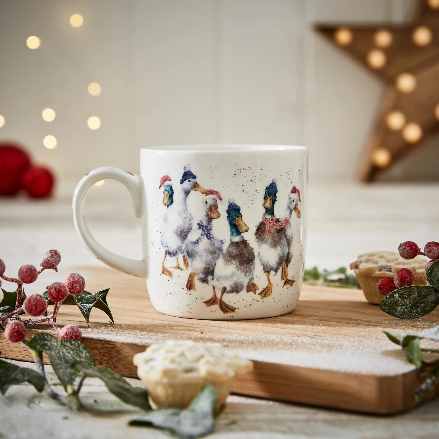 Royal Worcester Wrendale Designs Duck The Halls Mug (Ducks) 1 Royal Worcester Wrendale Designs Duck The Halls Mug (Ducks)