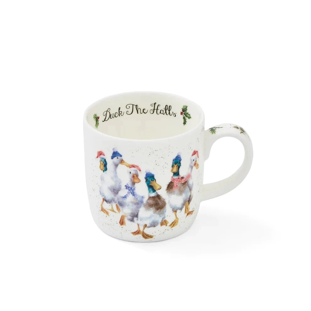 Royal Worcester Wrendale Designs Duck The Halls Mug (Ducks) 2 Royal Worcester Wrendale Designs Duck The Halls Mug (Ducks) - Image 2