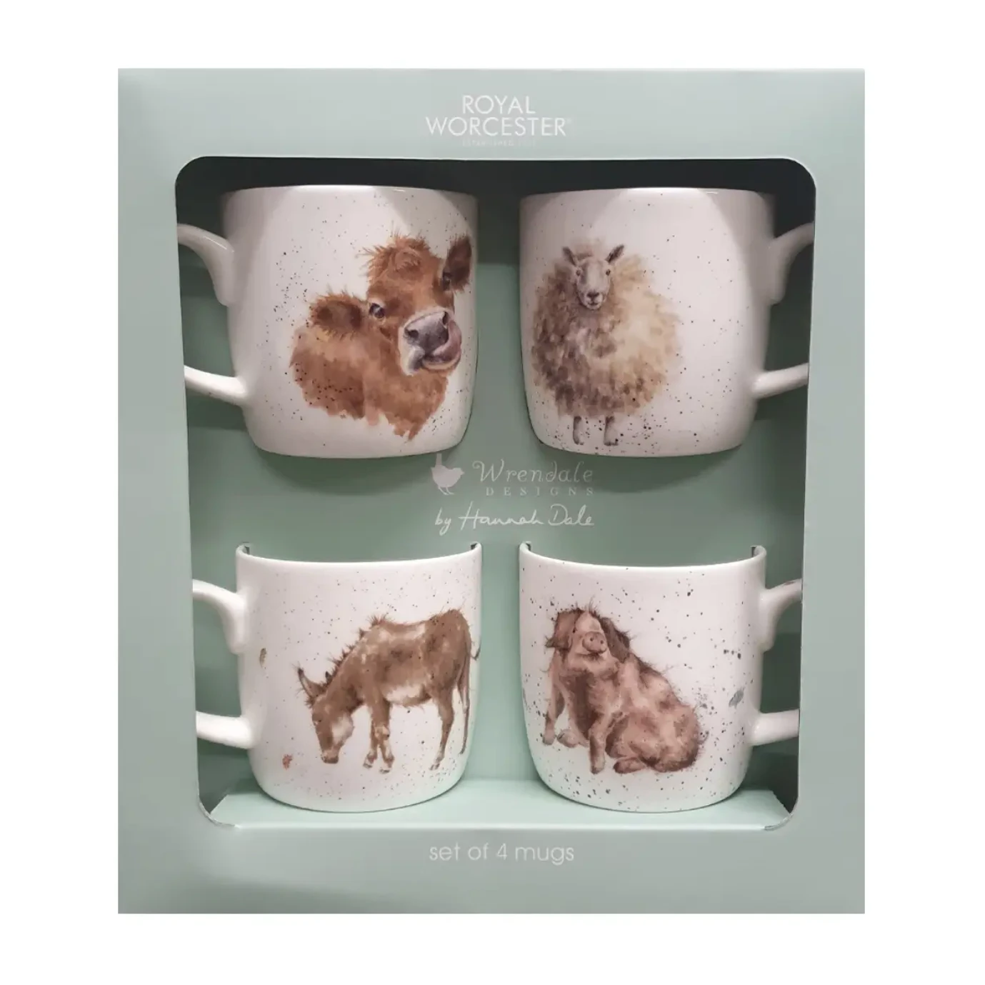 Royal Worcester Wrendale Designs By Hannah Dale Set Of 4 Farmyard Mugs In Giftbox 2 Royal Worcester Wrendale Designs By Hannah Dale Set Of 4 Farmyard Mugs In Giftbox - Image 2