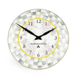 MacKenzie-Childs Sterling Check Enamel Wall Clock