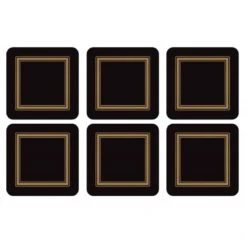 Pimpernel Classic Black Coasters Set Of 6