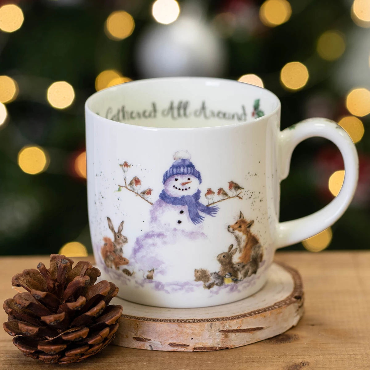 Royal Worcester Wrendale Designs Gathered All Around Snowman Mug 3 Royal Worcester Wrendale Designs Gathered All Around Snowman Mug - Image 3