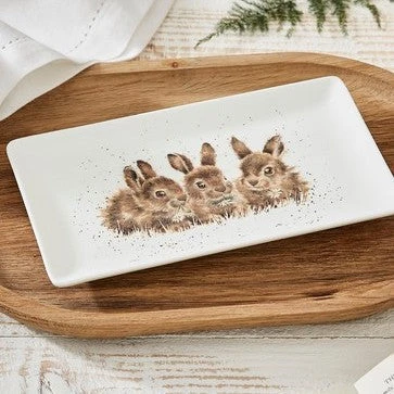 Royal Worcester Wrendale Designs Rectangular Tray (Rabbits) 1 Royal Worcester Wrendale Designs Rectangular Tray (Rabbits)