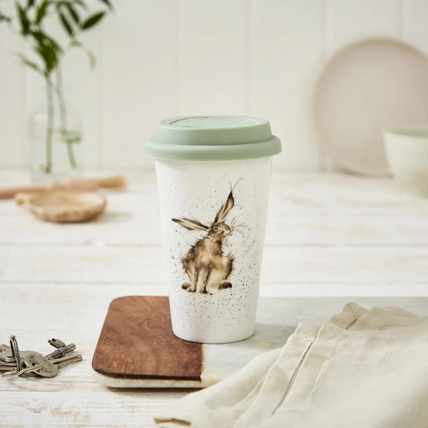 Royal Worcester Wrendale Designs Travel Mug (Hare) 1 Royal Worcester Wrendale Designs Travel Mug (Hare)