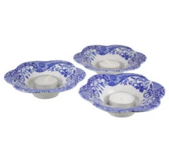 Spode Blue Italian Tealight Holders Set Of 3