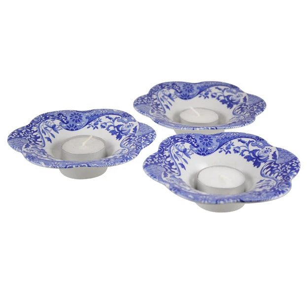 Spode Blue Italian Tealight Holders Set Of 3 1 Spode Blue Italian Tealight Holders Set Of 3