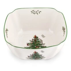 Spode Christmas Tree Large Square Bowl 10 Inch