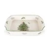 Spode Christmas Tree Rectangular Handled Dish 12 X 9 Ins