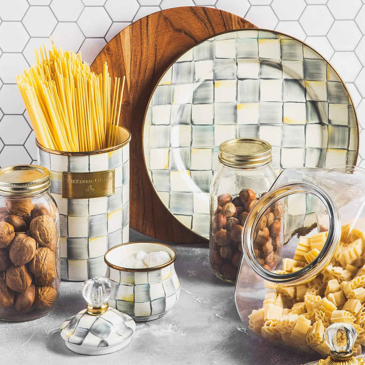 MacKenzie-Childs Sterling Check Cookie Jar 2 MacKenzie-Childs Sterling Check Cookie Jar - Image 2