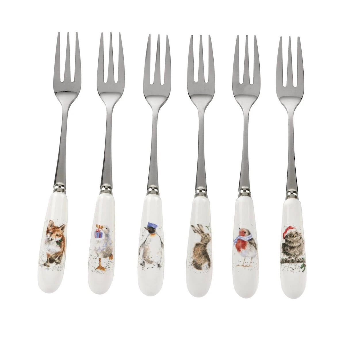 Royal Worcester Wrendale Designs Christmas Pastry Forks Set Of 6 3 Royal Worcester Wrendale Designs Christmas Pastry Forks Set Of 6 - Image 3