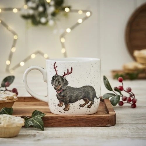 Royal Worcester Wrendale Designs Dachshund Snow Mug 1 Royal Worcester Wrendale Designs Dachshund Snow Mug