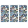 Pimpernel For Spode Morris & Co Strawberry Thief Blue Coasters, Set Of 6