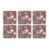 Pimpernel For Spode Morris & Co Strawberry Thief Red Coasters, Set Of 6
