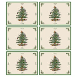 Pimpernel For Spode Christmas Tree Placemats Set Of 6