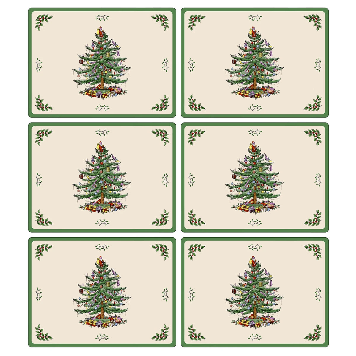 Pimpernel For Spode Christmas Tree Placemats Set Of 6 1 Pimpernel For Spode Christmas Tree Placemats Set Of 6