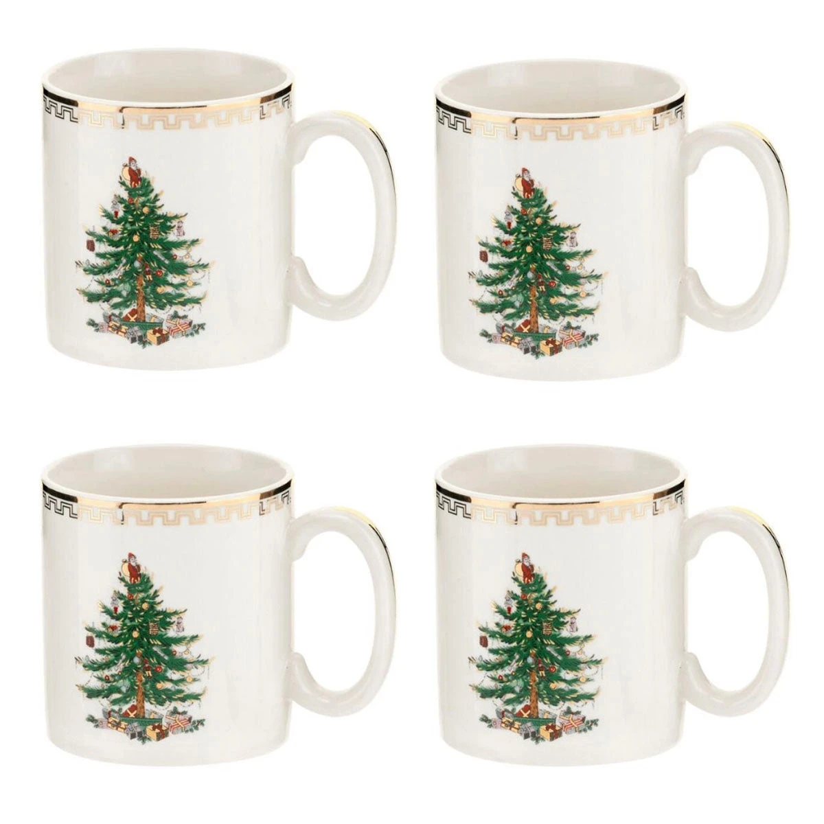 Spode Christmas Tree Gold Mugs Set Of 4 2 Spode Christmas Tree Gold Mugs Set Of 4 - Image 2