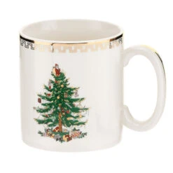 Spode Christmas Tree Gold Mugs Set Of 4