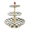 MacKenzie-Childs Courtly Check Enamel Three Tier Sweet Stand
